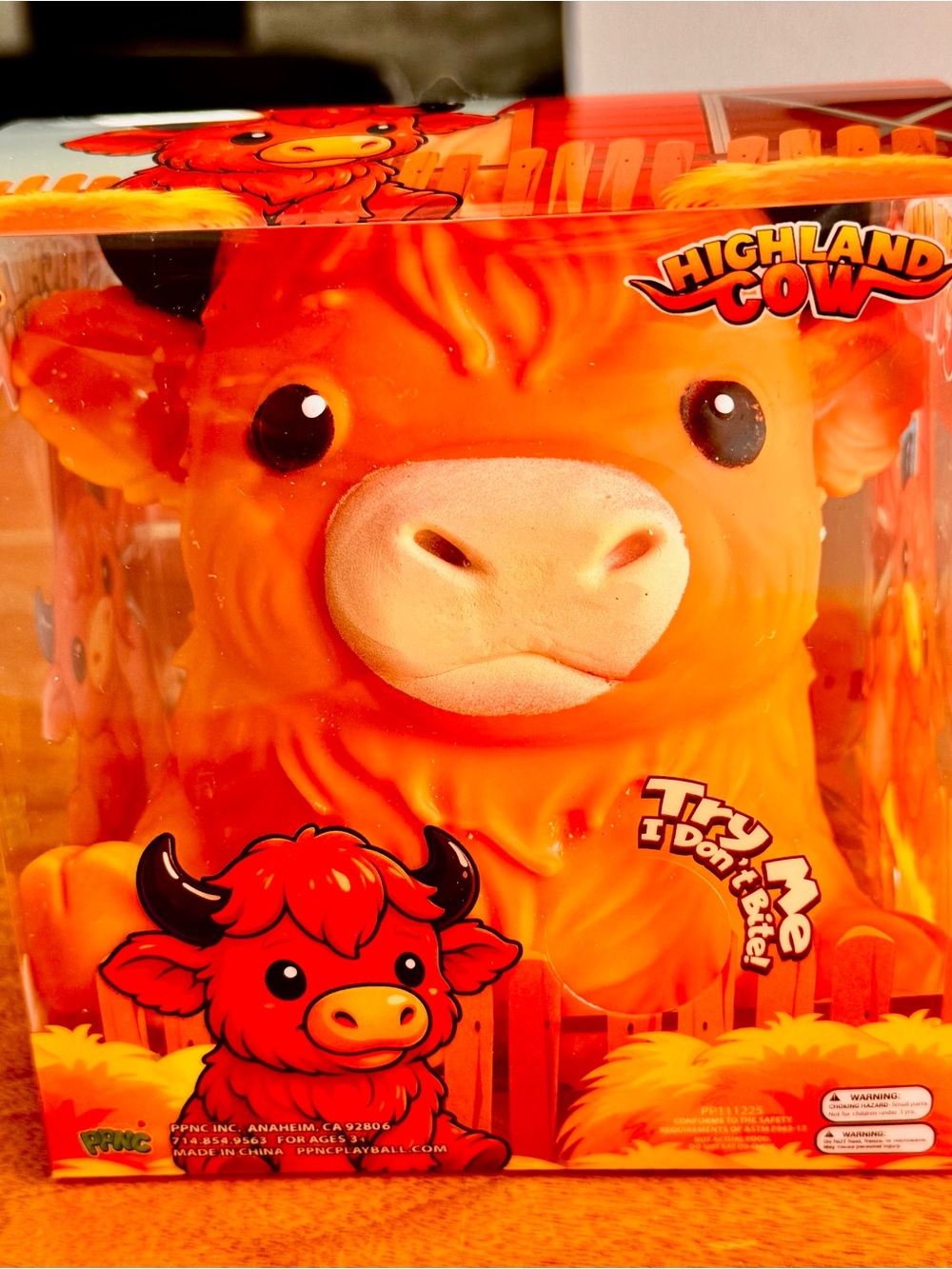 Viral PPNC Highland Cow Jumbo Squishy Sensory Fidget Toy NIB Trending